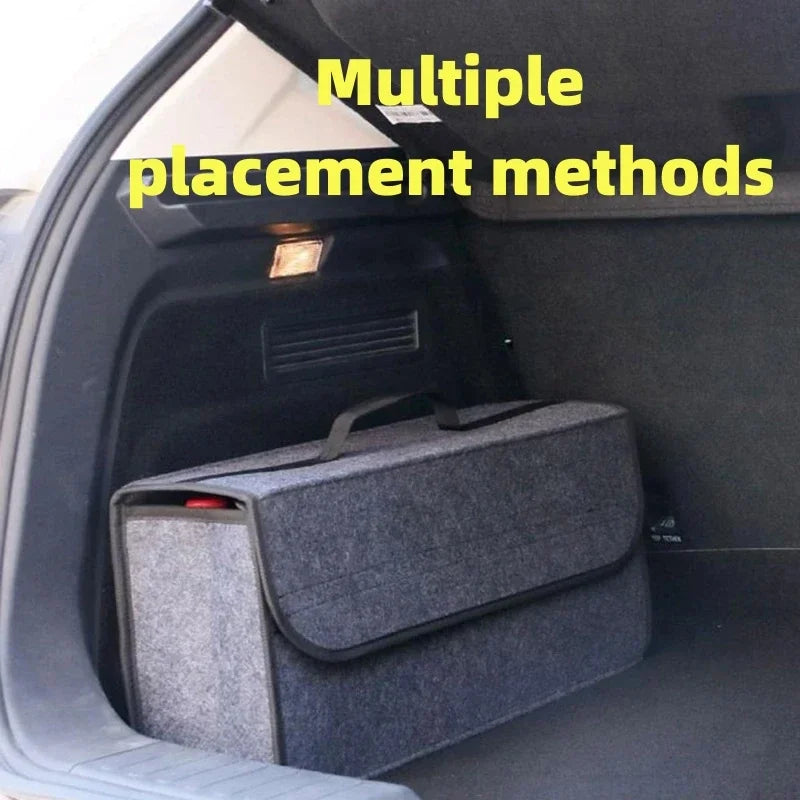 Large Felt Car Trunk Organizer | Anti-Slip Foldable Storage Box close-up view