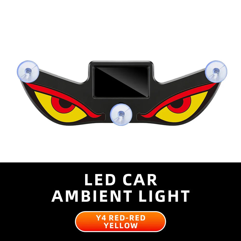 Solar Powered Car Neon Light Wireless Cool DEMON EYE Led Ambient Light Suction Cup US alternate view