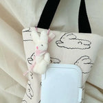 Korean Quilted Tissue Pouch Bear Car Organizer Balloon Wipes Case Ins Style Hanging additional angle