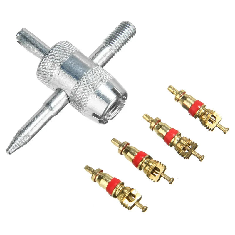 4 in 1 Car Tire Valve Repair Tool Kit | Tire Valve Core Remover Puller Set additional angle