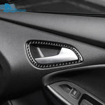 Real Soft Carbon Fiber Sticker For Ford Focus SE RS ST Ecoboost 2015 2016 2017 2018 LHD RHD Car Inner Door Handle Panel Trim