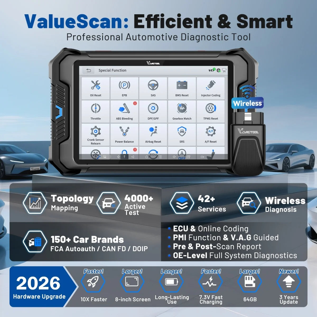VDIAGTOOL VD80BT Bluetooth Car Diagnostic Tool WIFI Wireless Bidirectional Scanner wi alternate view
