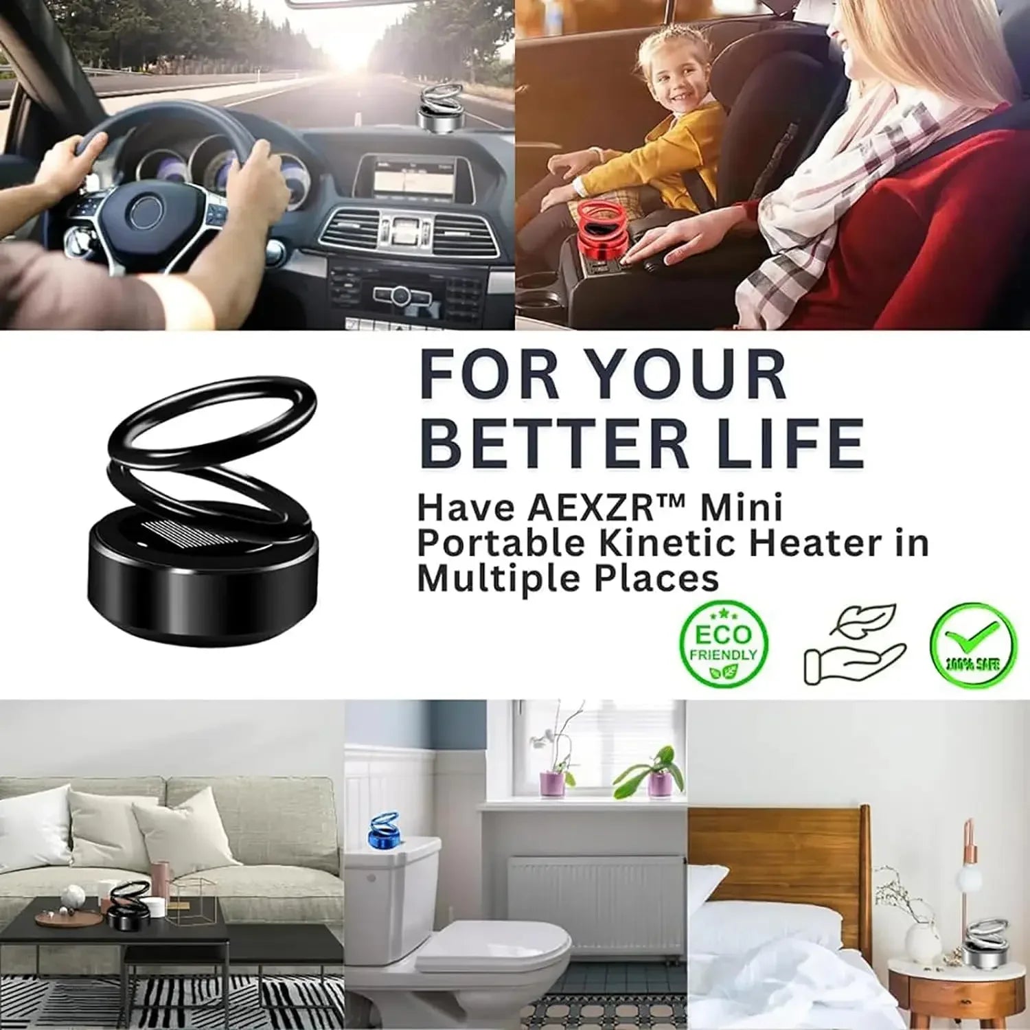 Car Suspended Rotating Double Ring Aromatherapy | Solar Car Air Freshener Ornament lifestyle view