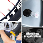 4PC Bling Valve Stem Caps Crystal Rhinestone Car Tire Valve Caps | Flower Dustproof Un close-up view