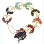7 Chakra Tree of Life Hanging Ornament With Chip Stones Tassel