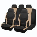 AUTO PLUS Sports Universal Polyester Car Seat Cover Set Fit Most Car Plain Fabric Bicolo detail view