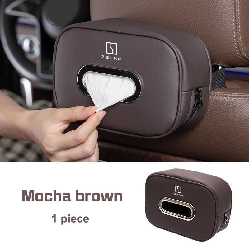 Car Tissue Box Holder Backseat Tissue Case With Fix Strap For ZEEKR 001 007 009 X MIX 7X 9X M-Vision Car Accessories 2026 Hot