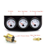 52mm 3 In 1 Triple Gauge Kit | Oil Pressure Voltmeter Water Temp with Sensors lifestyle view