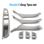 7pcs Set LHD Interior Armrest Door Pull Handle Panel Inside Trim Cover For BMW 5 Serie close-up view