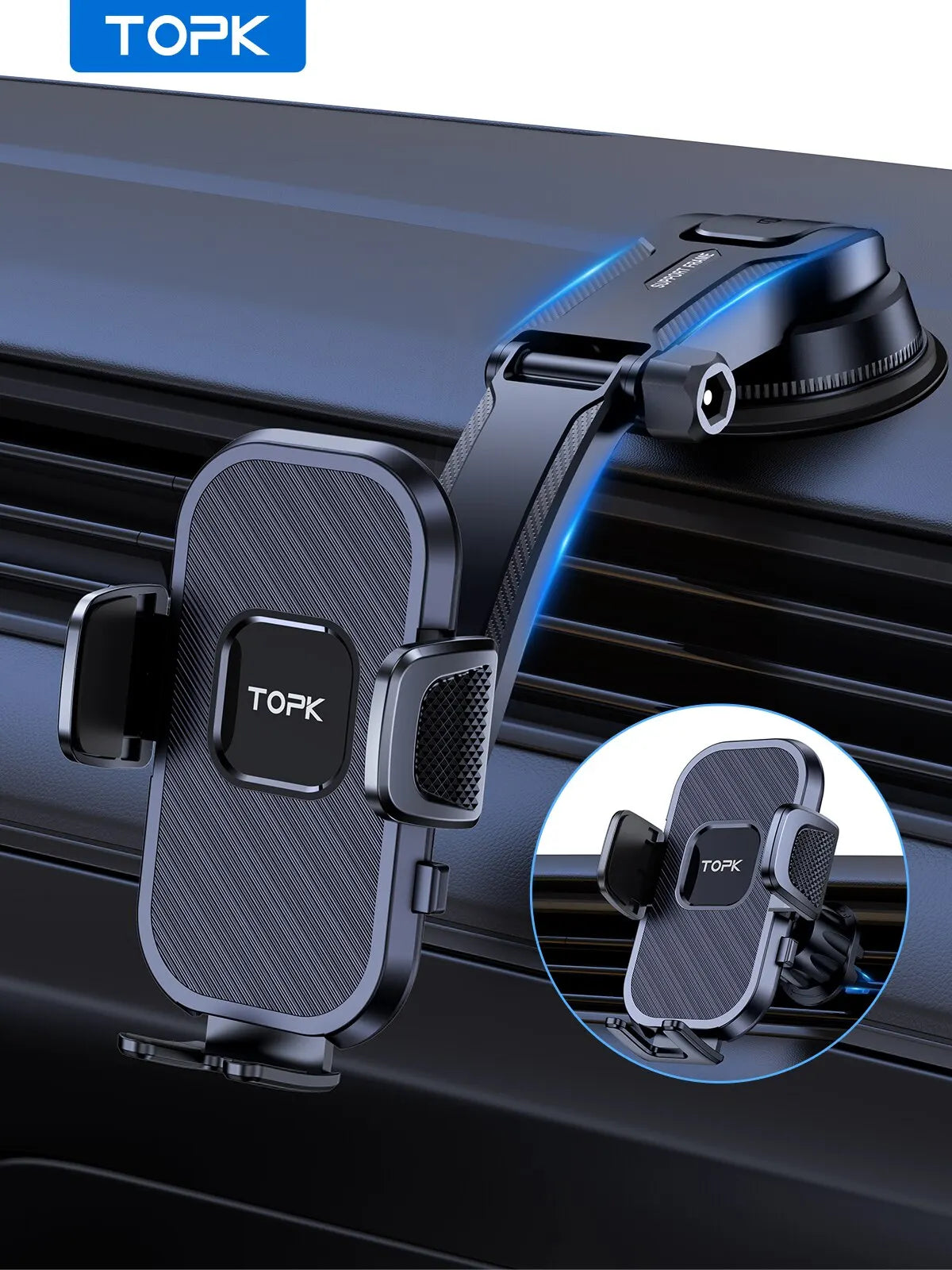 TOPK Car Phone Holder Gravity Stand for iPhone Xiaomi Samsung Car Mobile Support for Dashboard Winds
