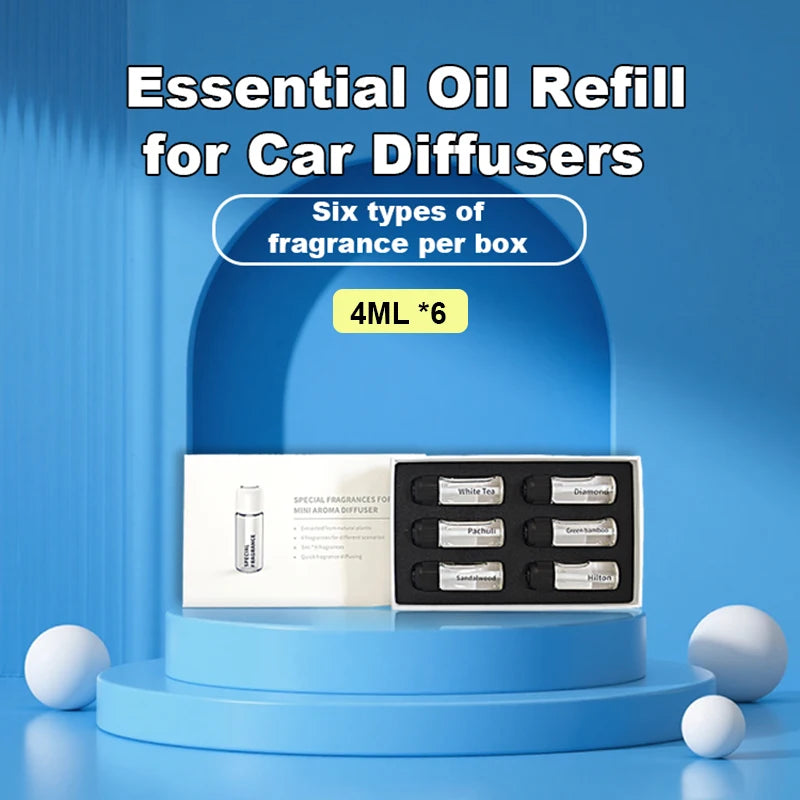 6Pcs 4ML Car Diffuser Essential Oil Refill Set Air Freshener Long Lasting Fragrance Quic detail view