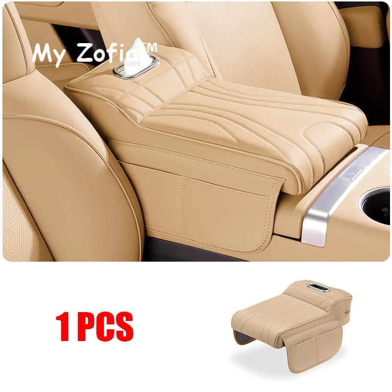For JETOUR T2 Shanhai T2 2024 2025 2026 Car Armrest Box Height Increase Pad Leather Protective Cover Storage Bag Car Accessories