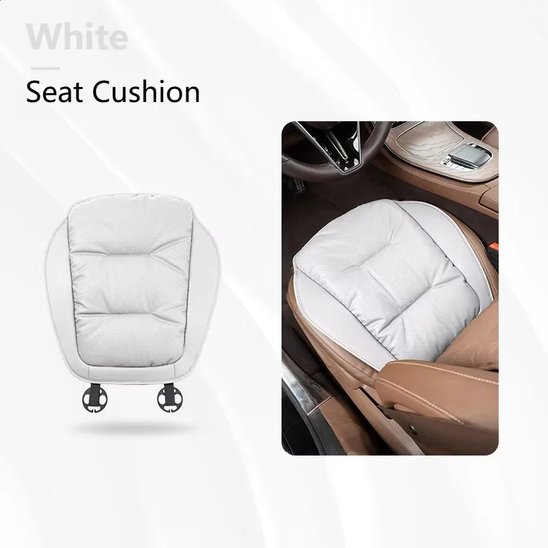New Car Seat Cushion Waist Cushion for Most Cars Breathable and Ventilated Nappa Leather All Season Seat Cushion