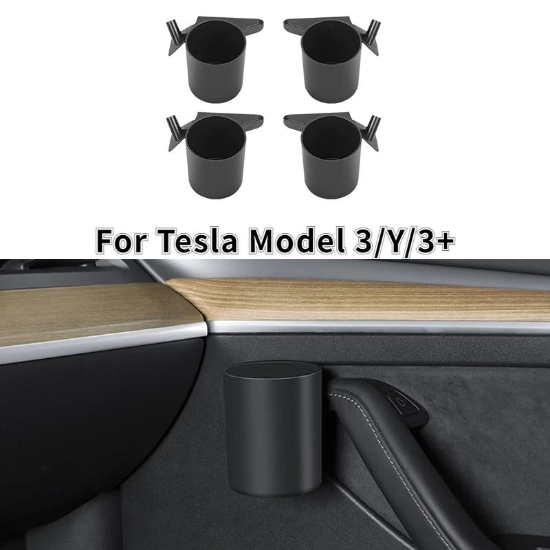 Car Door Cup Holder for Tesla Model 3/Y/3+ | Storage Organizer 2021-2024