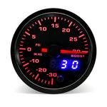 52mm 7 Color LED Dual Display Gauge | Boost PSI BAR Water Oil Temp Pressure Voltmeter close-up view