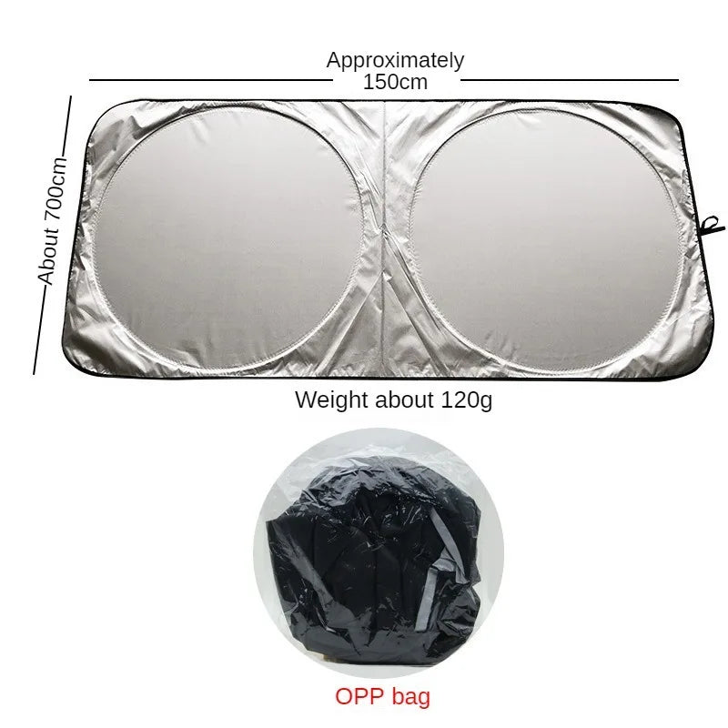 Car Windshield Sun Shade Foldable Sunshade Cover additional angle