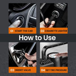 12V Heavy Duty With Portable Air Compressor Car Tire Inflator Electric Pump Auto