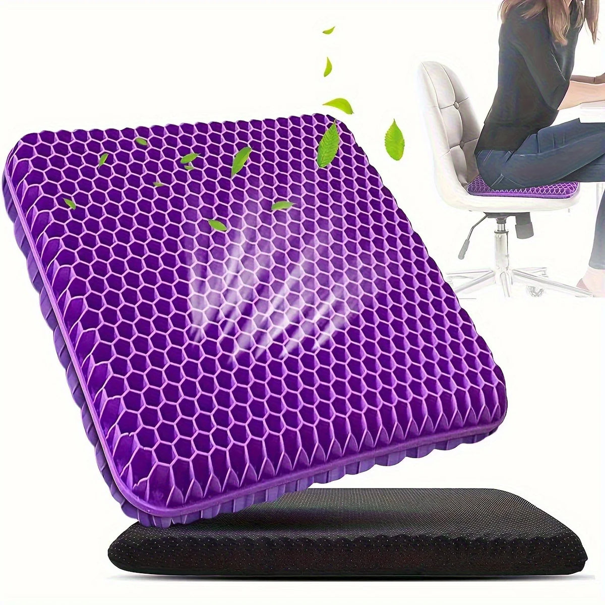 Ultra-Comfort Gel Seat Cushion Set with Breathable Honeycomb Design - Tailbone Relief, Ideal for Off