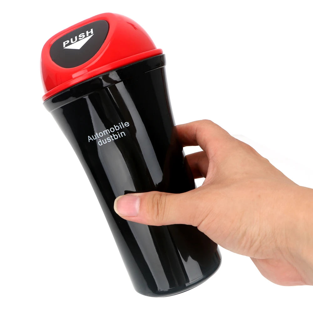 Car Trash Can with Auto-Bounce Lid detail view