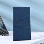 PU Car Registration & Insurance Card Holder with Magnetic Shut close-up view