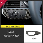 Carbon Fiber Car Interior Gear shift buttons Panel Door Armrest Reading Light Cover Trim Stickers Accessories for Audi A4 A5 B9