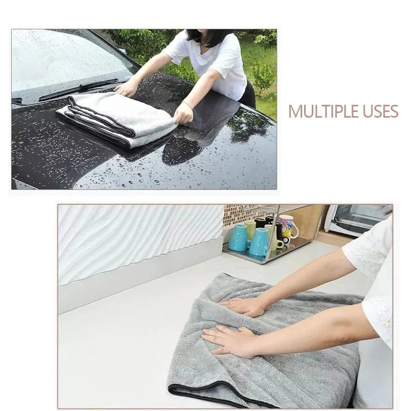 Microfiber Towel Car Wash Accessories Super Absorbency Car Cleaning Cloth Premium Micr close-up view