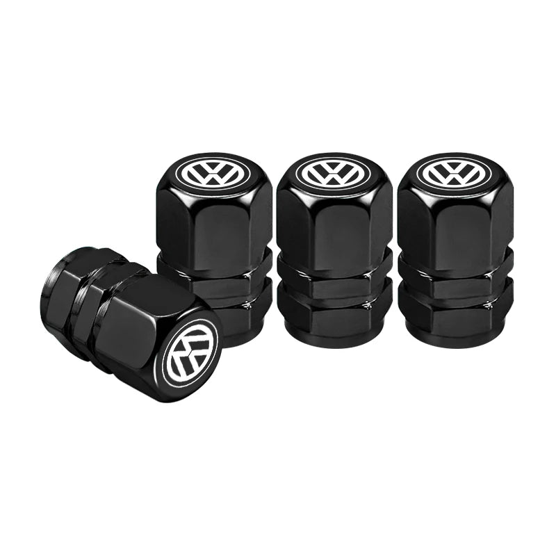 4Pcs Metal Car Tire Valve Caps for VW Models | Dust-Proof Tire Stem Covers detail view