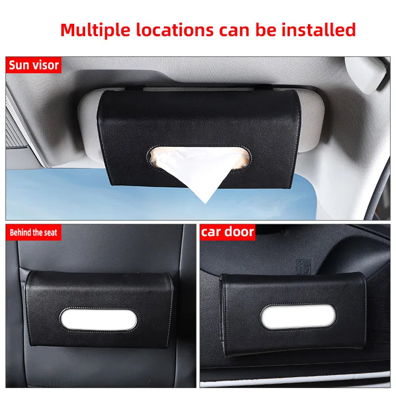 1 Pcs Car Tissue Box Towel Sets Car Sun Visor Tissue Box Holder Auto Interior Storage Decoration