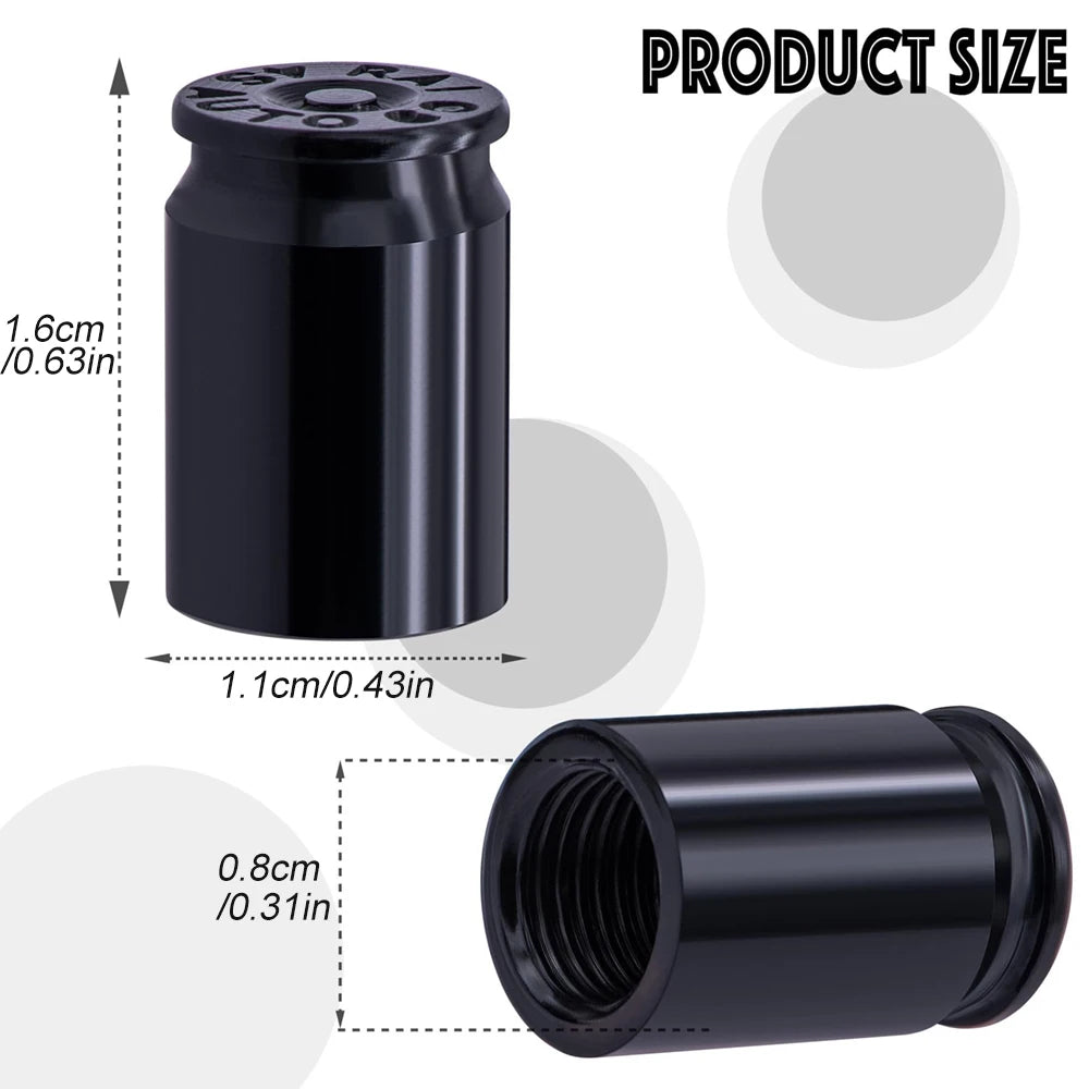 4PCS Tire Valve Stem Caps | Universal Leak Proof Stem Covers for Car SUV Truck Bicycl alternate view