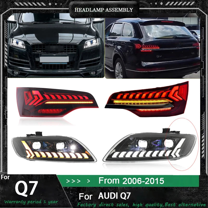 Car Styling Headlights +Taillight For Audi Q7 LED Headlight 2006-2015 Head Lamp DRL Signal Projector