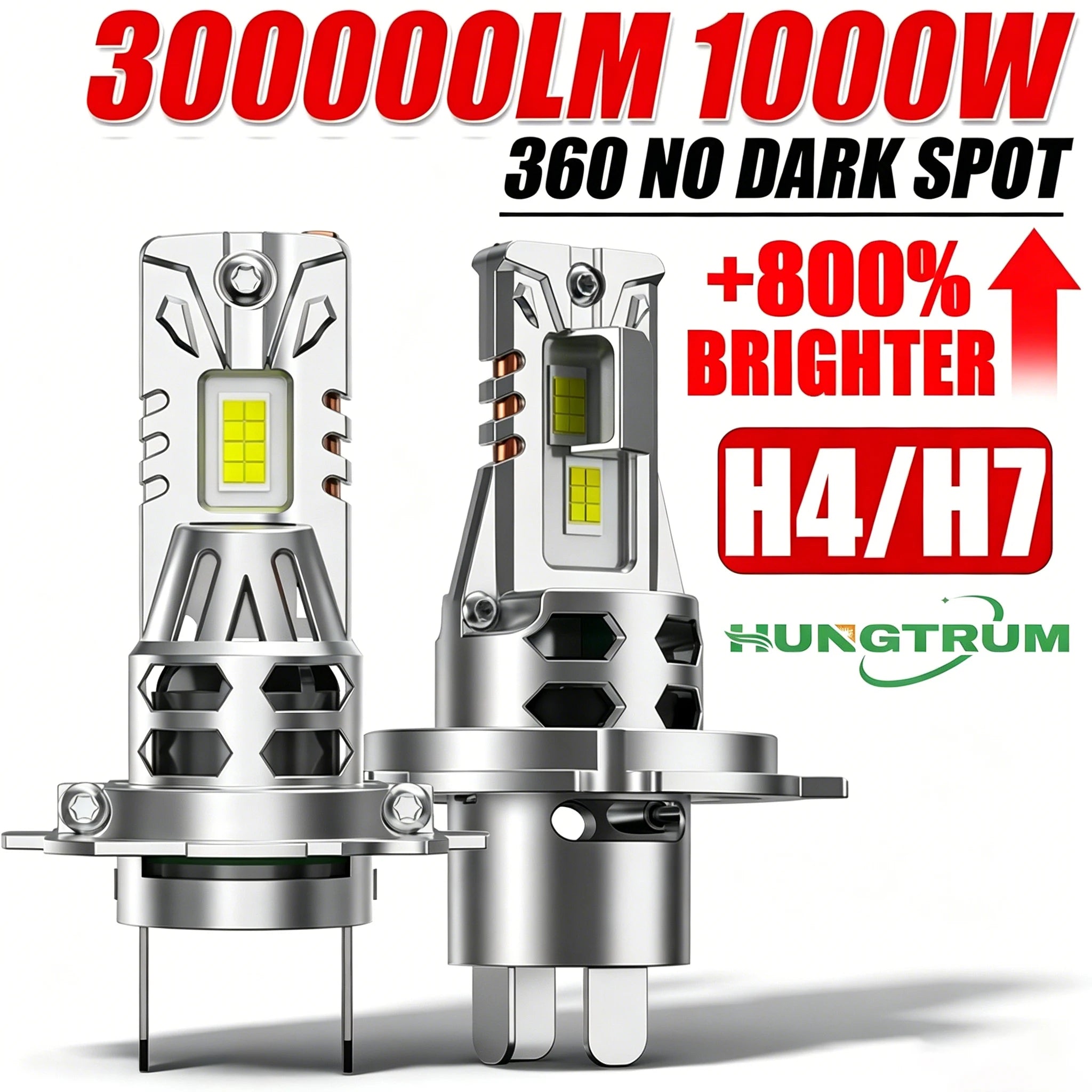 H7 H4 LED Canbus Headlight Bulb 1000W Ultra Powerful Spotlight Motorcycle Lamp Ampoule LED H7 High P