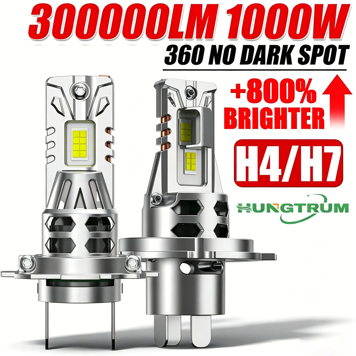 H7 H4 LED Canbus Headlight Bulb 1000W Ultra Powerful Spotlight Motorcycle Lamp Ampoule LED H7 High P