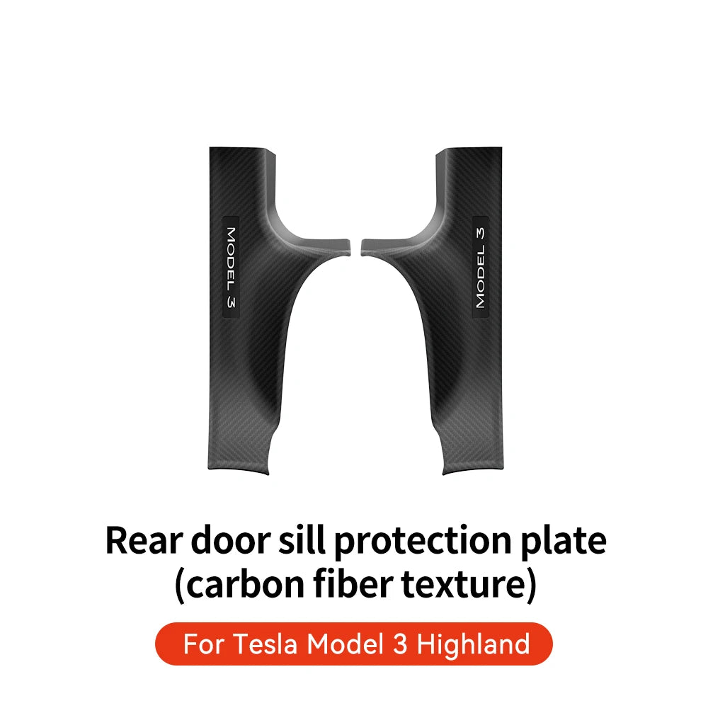 YZ for Tesla Model 3/Y Highland Juniper 2021-2025 Rear Door Sill Protection Strip detail view