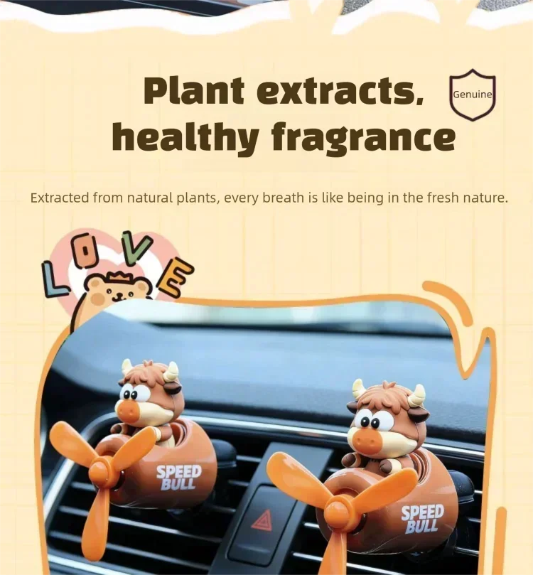 Pilot Bear Car Air Freshener Vent Clip | Cute DIY Perfume Diffuser for Car Air Outlet detail view