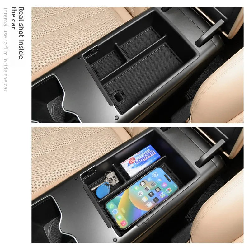 Center Console Organizer Tray for BYD Song Pro 2025 Armrest Storage Box with Non-Slip Mat Drop-in Car Interior Accessory