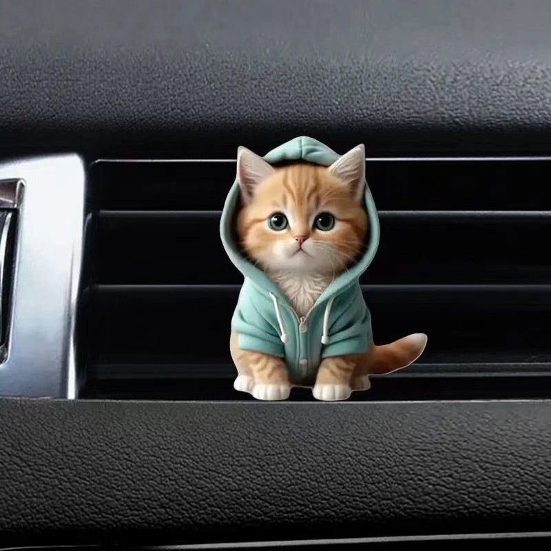 Car Outlet Vent Perfume Clips Cat Acrylic 2D Air Freshener Diffuser | Car Interior Decor detail view