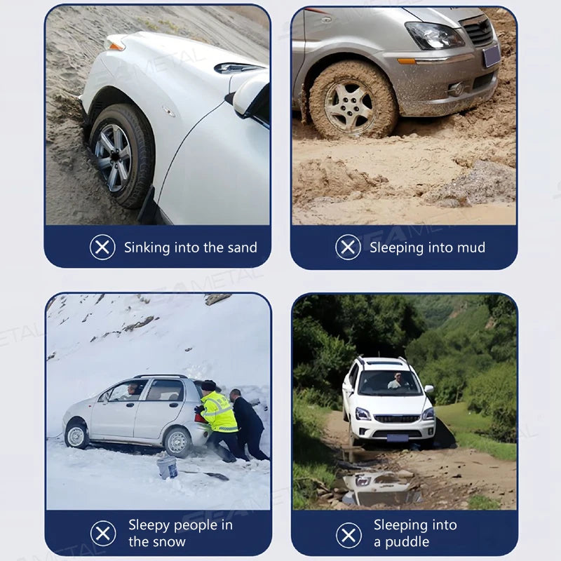 Car Anti Skid Board Tire Emergency Road Trouble Clearer Recovery Tracks Traction Mat Board Snow Chain Shovel Ramps Pads