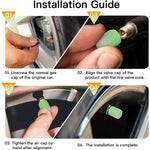 Fluorescent Yellow Glowing Tire Valve Caps | Night Safety Car Accessories lifestyle view