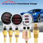 3 in 1 Car Gauge Water Temperature Oil Pressure Voltmeter 52mm Digital Red Backlight | Waterproof Ca