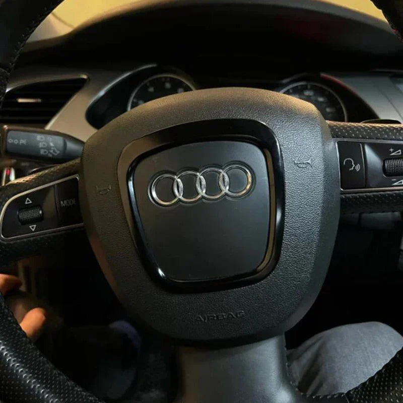 Aluminum Car Steering Wheel Frame Trim Cover For Audi Q5 Q7 A3 S3 8P A4 B6 B7 B8 A5 B8 A6 C7 Protection Cover Sticker