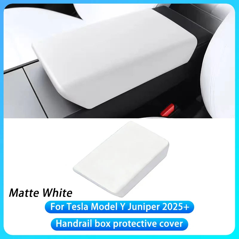 Car Center Console Armrest Pad For Tesla Model Y Juniper 2025+ ABS Hard Shell Cover Auto Central Armrest Box Cover Accessories
