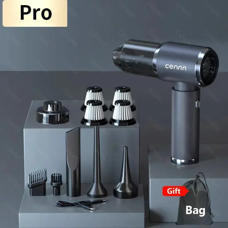 CENRR 210000PA Mini Car Vacuum Cleaner | Wireless Handheld Blower for Car & Home close-up view