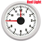 0-12 Hours 52mm Hour Meter Gauge with Red Backlight | 9-32V Clock for Car Boat RV alternate view