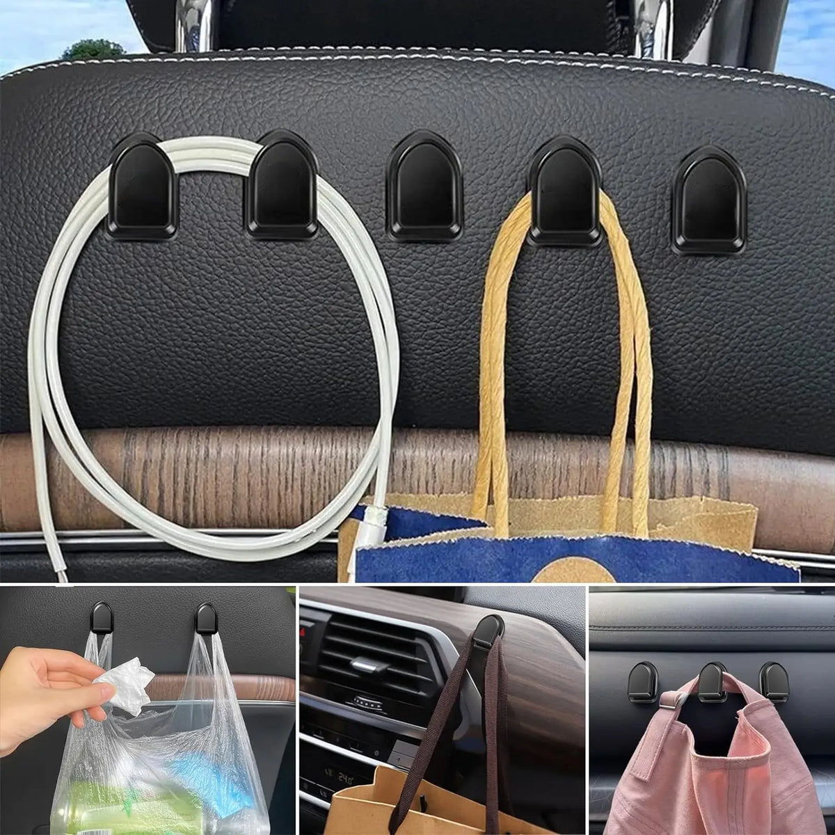 Mini Car Hooks Self-Adhesive Holder for USB Cable and Keys detail view