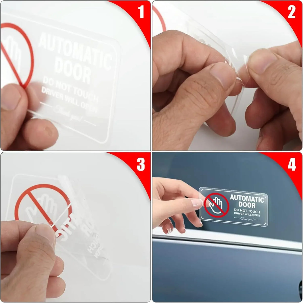 Auto Door Do Not Touch Sign Decals Removable Self-adhesive Vinyl Taxi Vehicle Windo additional angle