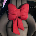 Cute Pink Bowknot Car Neck Pillow lifestyle view