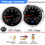 Custom 2 Gauges Set With Sensors Kit | 85mm 3-in-1 GPS Speedometer, Fuel, Tachometer, lifestyle view