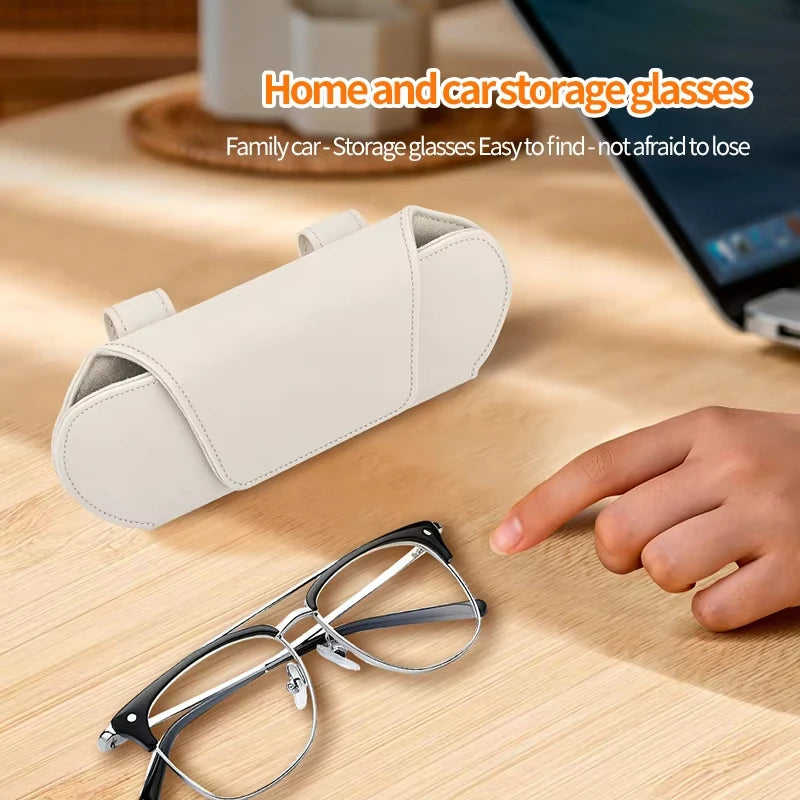Magnetic Suction Car Glasses Case Car Sun Visor Storage Holder Car Interior High-end Sunglasses Box Auto Interior Accessories