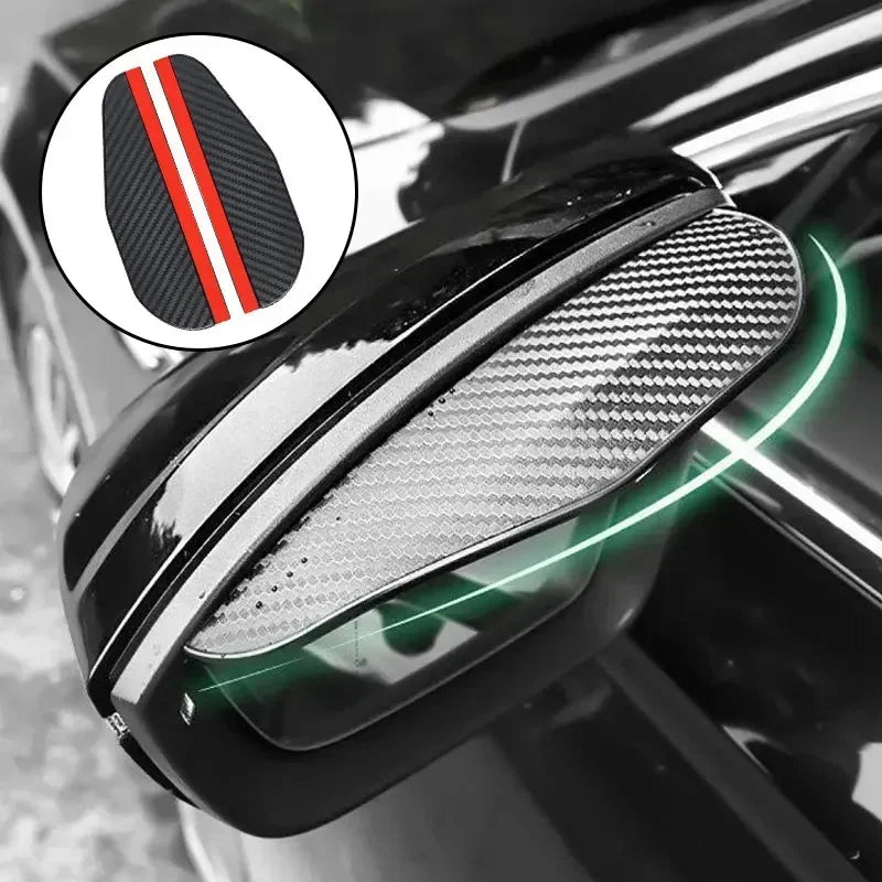 2PCS Car Rearview Mirror Rain Eyebrow Visor Carbon Fiber Car Rearview Side Snow Sun Visor Rain Cover Car Accessories
