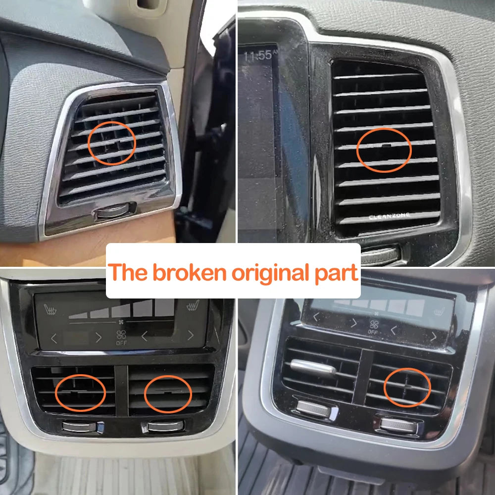 Car Front Rear Air Conditioning AC Vent Grille Outlet Slider Knob Tab Clip Repair Kit For Volvo XC90 2016-2024 32219347